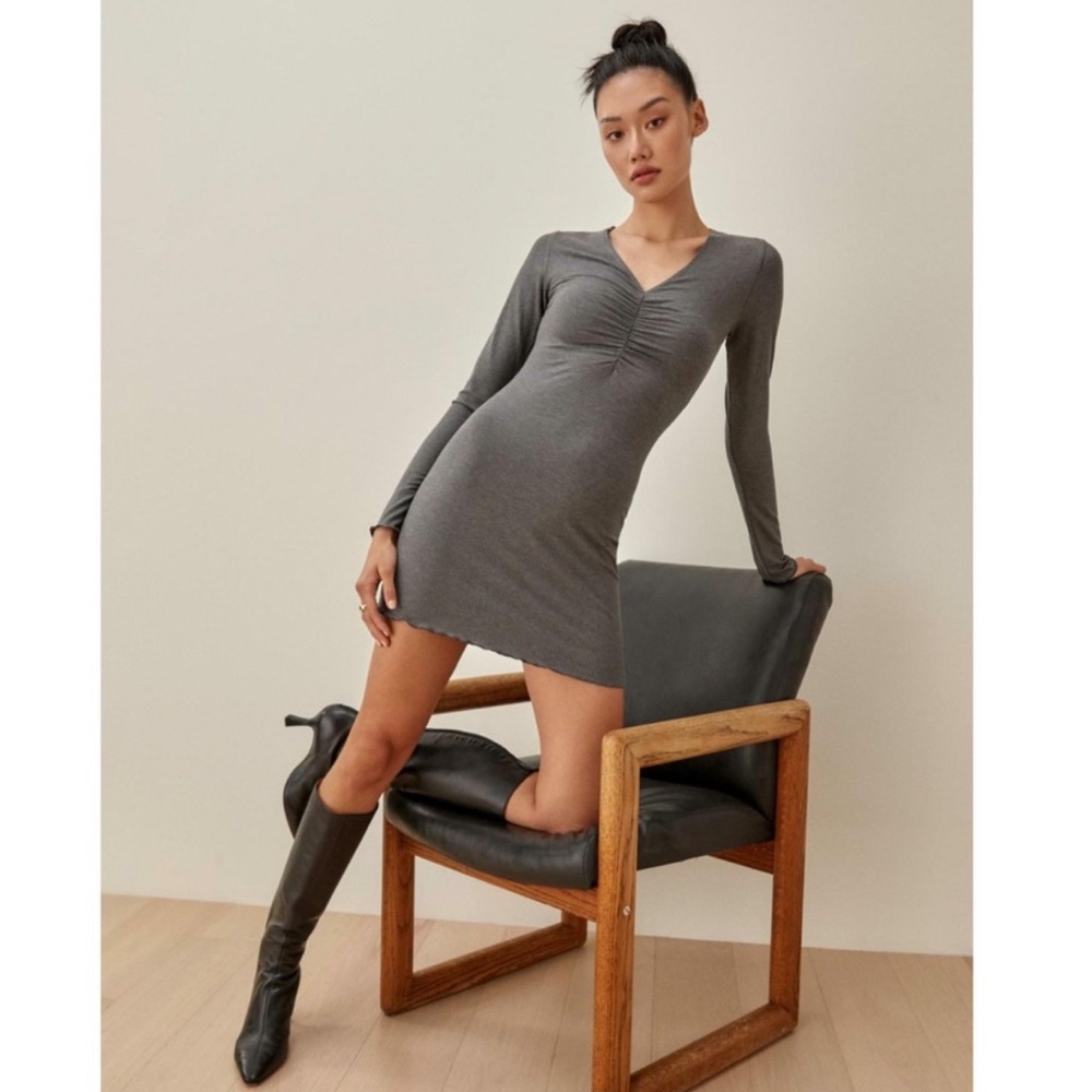 Reformation Jennie Long Sleeve Mini Knit Dress